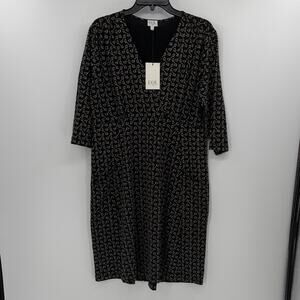 EQL by Kermit's Inspired Jersey Dress Black Lat Bits - Large - NWT